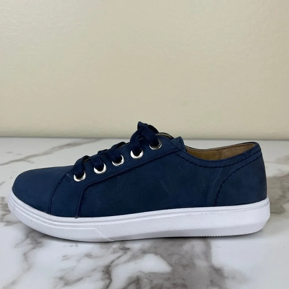 Patina Portland Leather Women’s Size 6.5 Blue Low Top Street Sneakers Casual